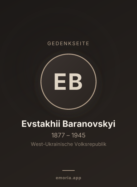 Gedenkportrait von Evstakhii Baranovskyi