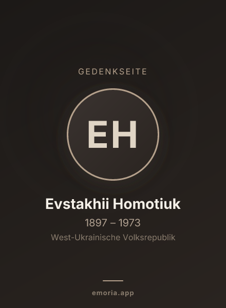 Gedenkportrait von Evstakhii Homotiuk