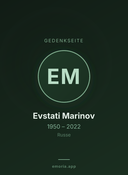 Gedenkportrait von Evstati Marinov