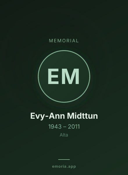 Memorial portrait of Evy-Ann Midttun
