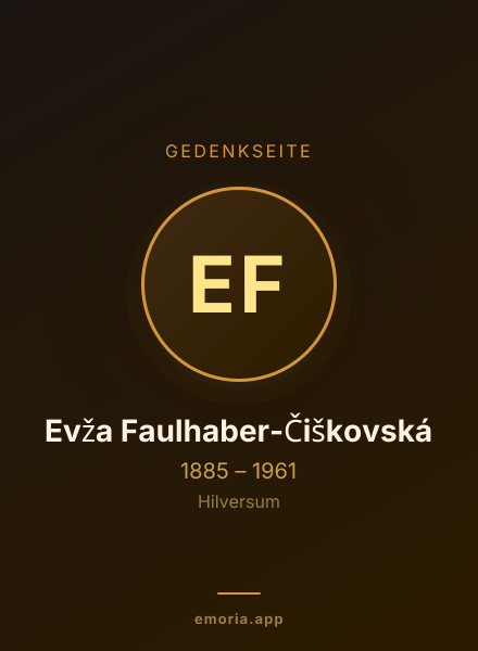 Gedenkportrait von Evža Faulhaber-Čiškovská