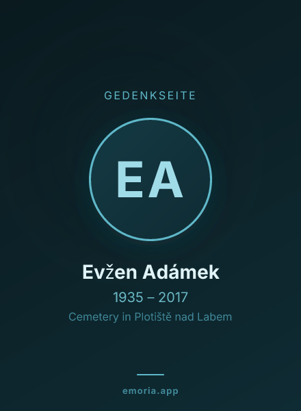 Gedenkportrait von Evžen Adámek