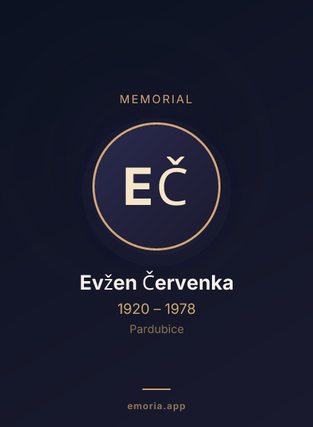 Memorial portrait of Evžen Červenka