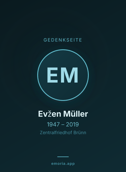 Gedenkportrait von Evžen Müller