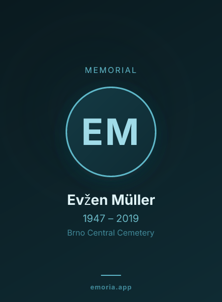 Memorial portrait of Evžen Müller