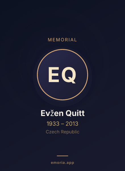 Memorial portrait of Evžen Quitt