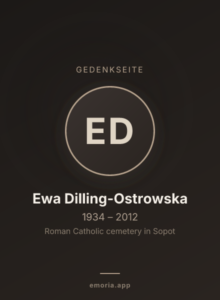 Gedenkportrait von Ewa Dilling-Ostrowska