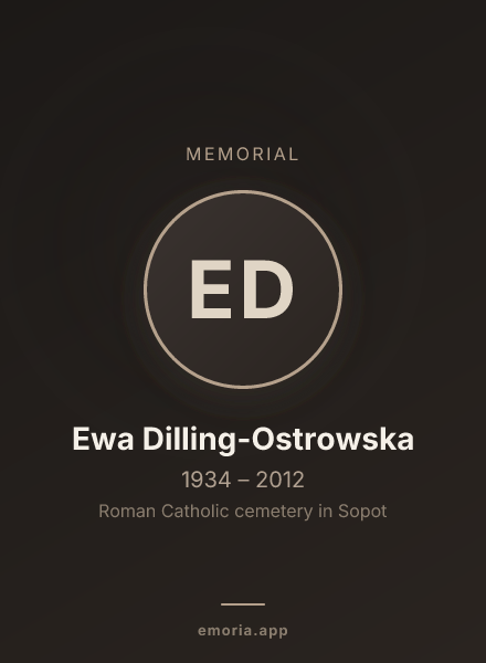 Memorial portrait of Ewa Dilling-Ostrowska