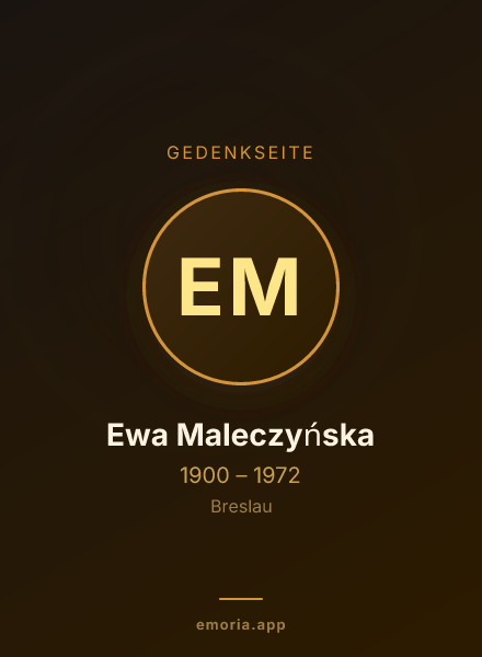 Gedenkportrait von Ewa Maleczyńska