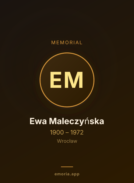 Memorial portrait of Ewa Maleczyńska