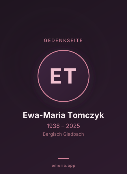 Gedenkportrait von Ewa-Maria Tomczyk