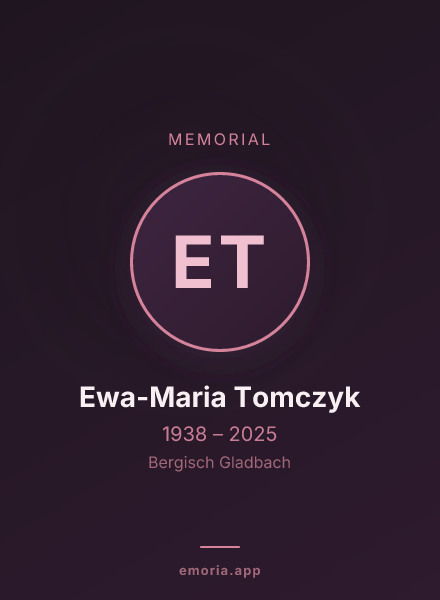 Memorial portrait of Ewa-Maria Tomczyk