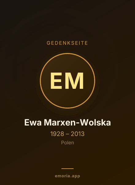 Gedenkportrait von Ewa Marxen-Wolska