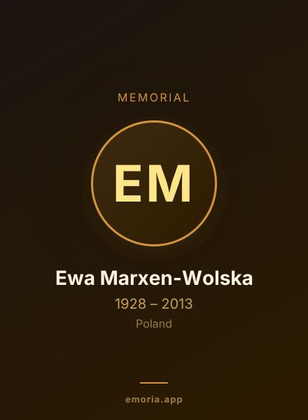 Memorial portrait of Ewa Marxen-Wolska