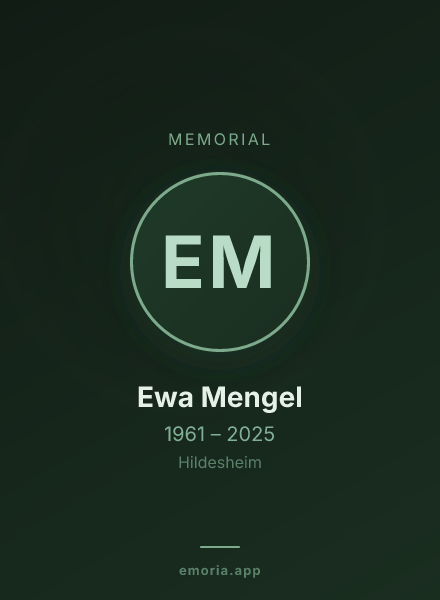Memorial portrait of Ewa Mengel