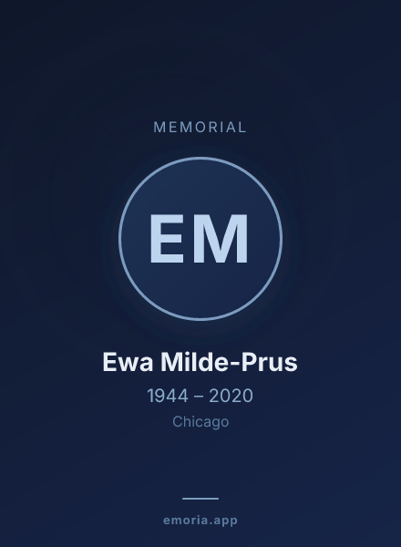 Memorial portrait of Ewa Milde-Prus