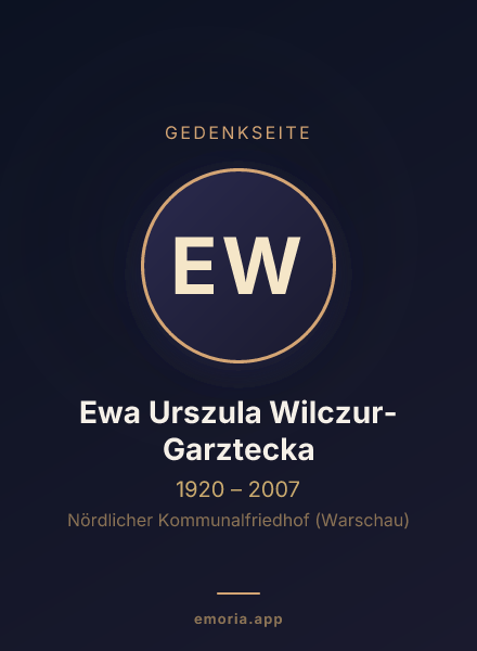 Gedenkportrait von Ewa Urszula Wilczur-Garztecka