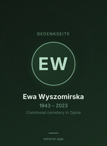 Gedenkportrait von Ewa Wyszomirska