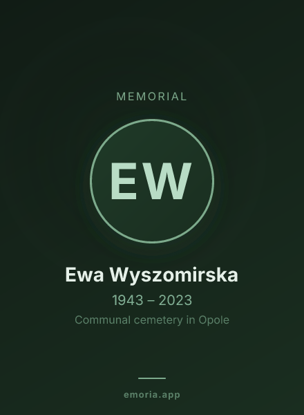 Memorial portrait of Ewa Wyszomirska