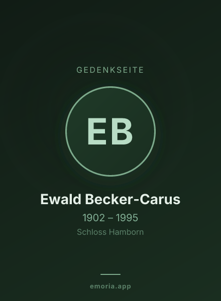 Gedenkportrait von Ewald Becker-Carus