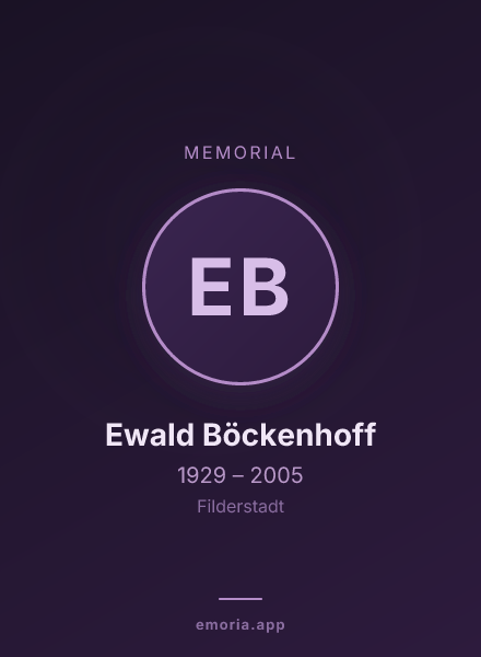 Memorial portrait of Ewald Böckenhoff