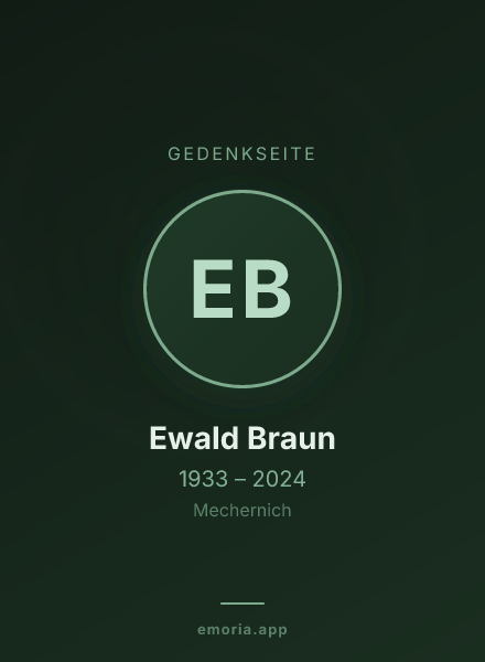 Gedenkportrait von Ewald Braun