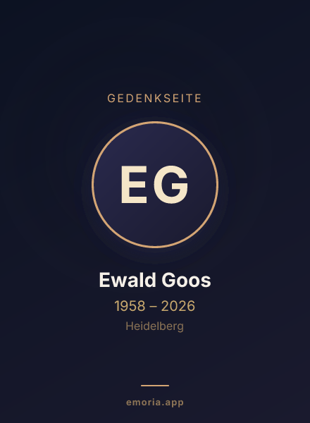 Gedenkportrait von Ewald Goos