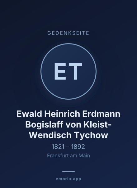 Gedenkportrait von Ewald Heinrich Erdmann Bogislaff von Kleist-Wendisch Tychow