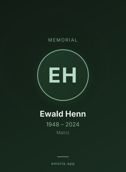 Memorial portrait of Ewald Henn