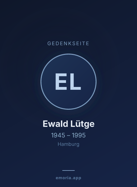 Gedenkportrait von Ewald Lütge