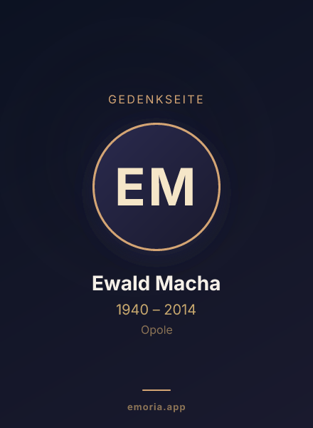 Gedenkportrait von Ewald Macha