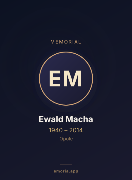 Memorial portrait of Ewald Macha