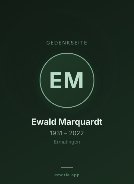 Gedenkportrait von Ewald Marquardt