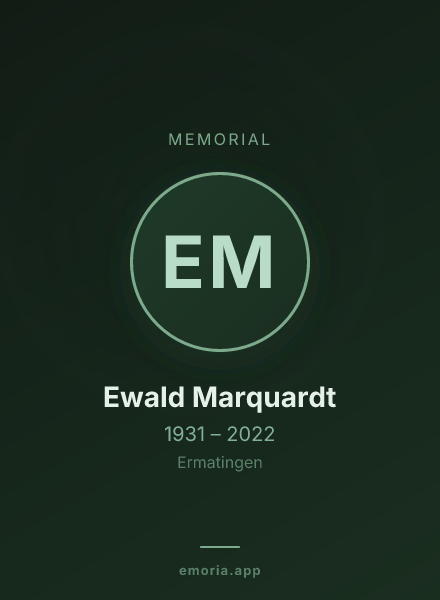 Memorial portrait of Ewald Marquardt