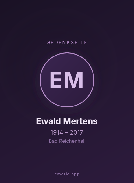 Gedenkportrait von Ewald Mertens