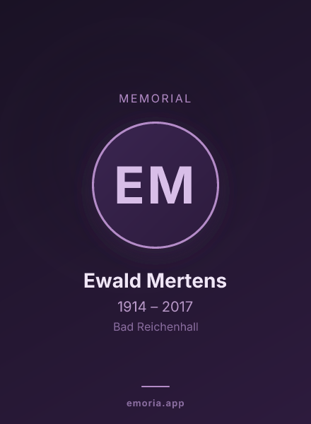 Memorial portrait of Ewald Mertens