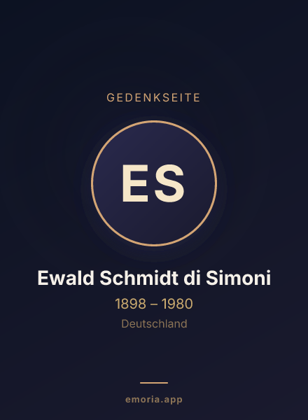 Gedenkportrait von Ewald Schmidt di Simoni
