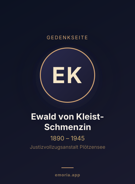 Gedenkportrait von Ewald von Kleist-Schmenzin