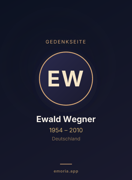 Gedenkportrait von Ewald Wegner