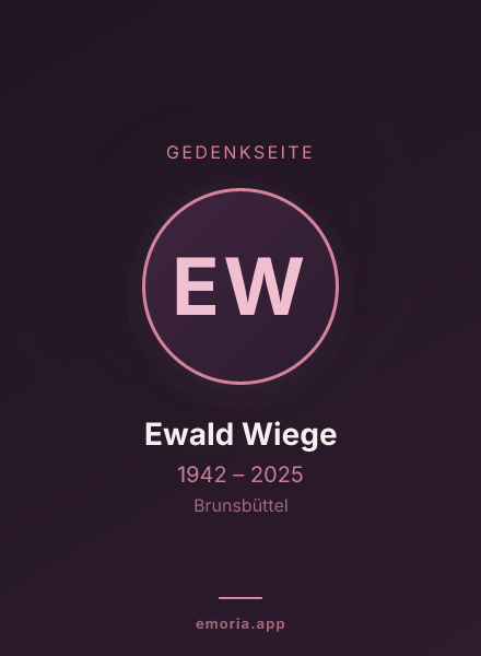 Gedenkportrait von Ewald Wiege