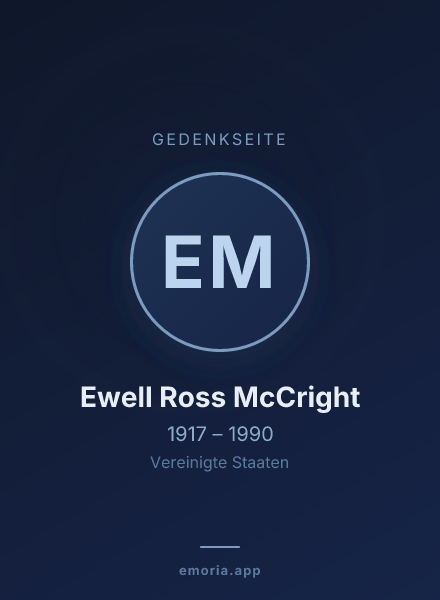 Gedenkportrait von Ewell Ross McCright