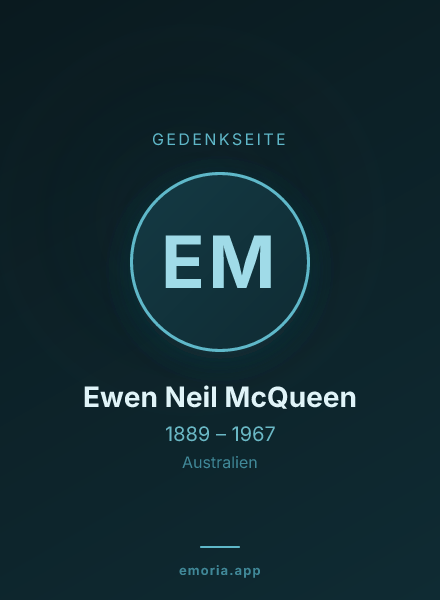 Gedenkportrait von Ewen Neil McQueen