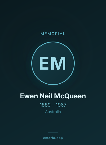 Memorial portrait of Ewen Neil McQueen