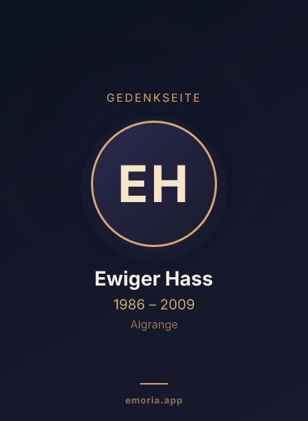 Gedenkportrait von Ewiger Hass