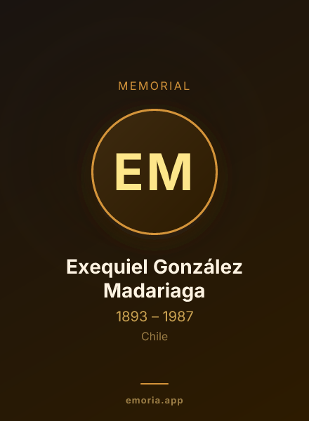Memorial portrait of Exequiel González Madariaga