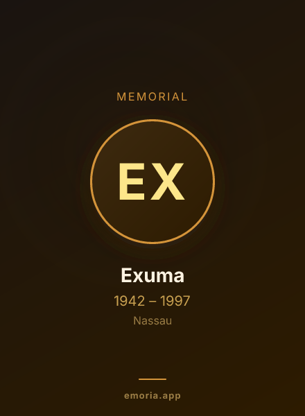 Memorial portrait of Exuma