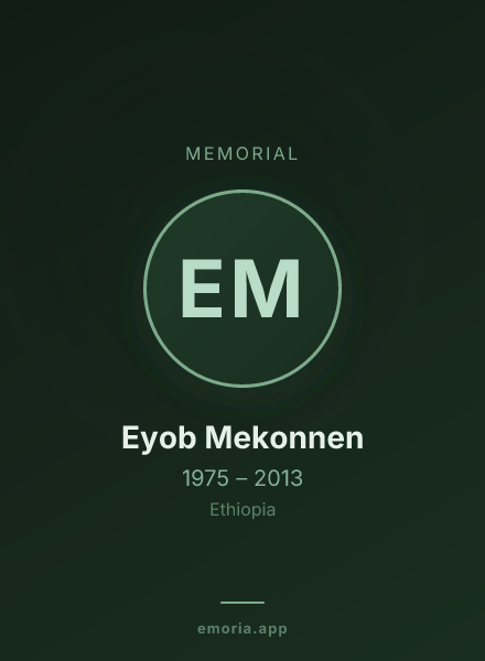 Memorial portrait of Eyob Mekonnen