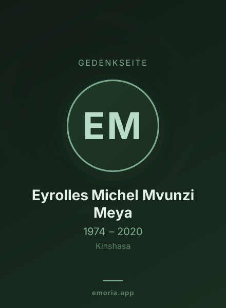 Gedenkportrait von Eyrolles Michel Mvunzi Meya