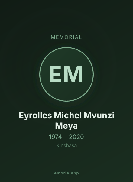 Memorial portrait of Eyrolles Michel Mvunzi Meya