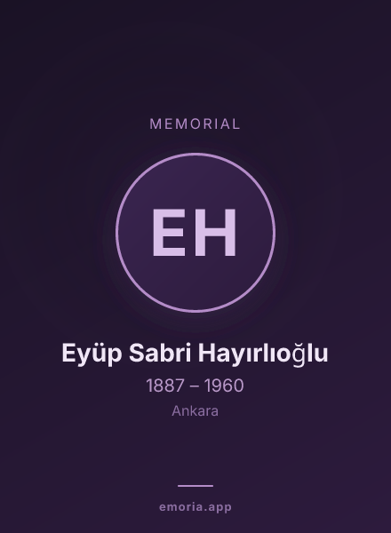 Memorial portrait of Eyüp Sabri Hayırlıoğlu